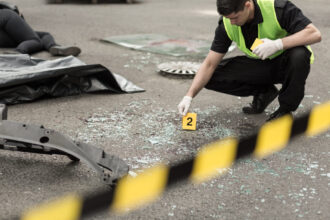 An expert doing work in accident reconstruction