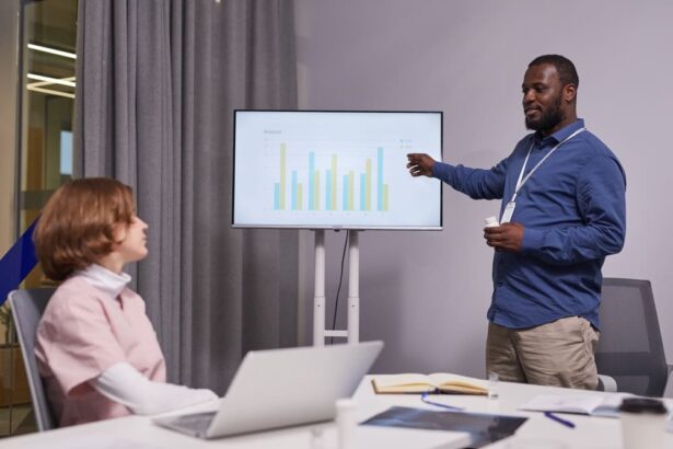 A medical expert witness giving a presentation