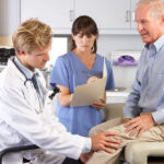 An occupational health management expert in a doctor's office