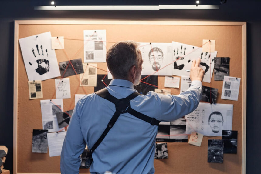 A detective piecing together evidence