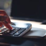 A close up of a calculator