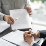 Professional process server delivering legal documents.