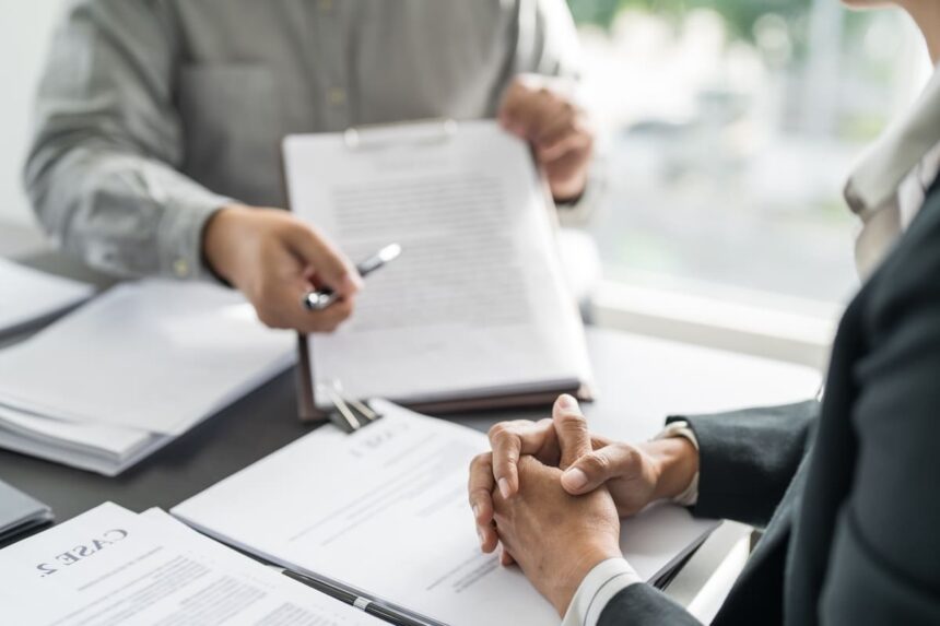 Professional process server delivering legal documents.