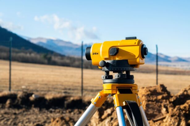 Professional land surveyor conducting boundary analysis.