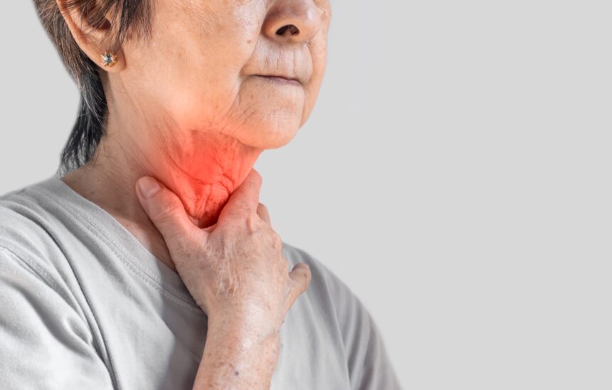 Woman Suffering from Dysphagia