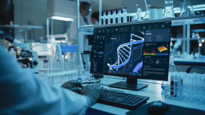 DNA analysis being performed